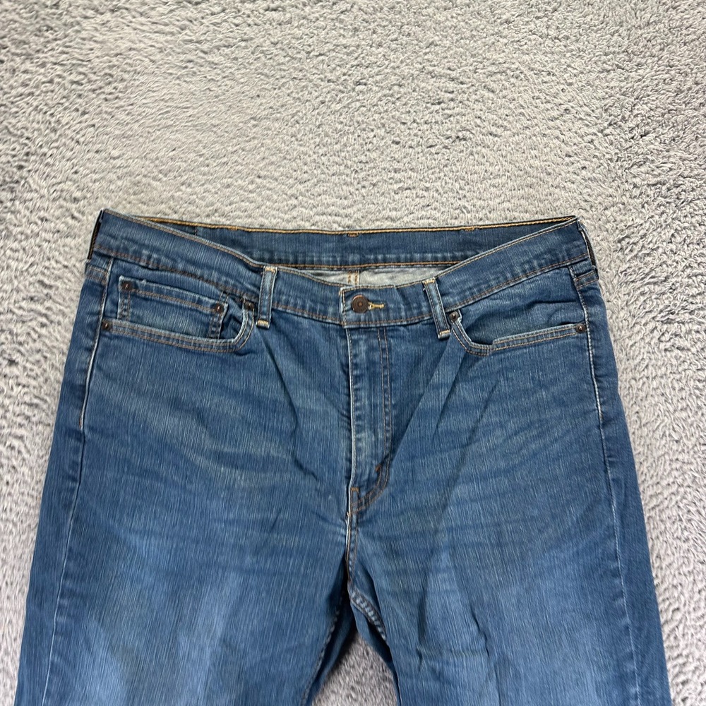 Levi's 514 Jeans Mens 38x30 Blue Cotton Denim Straight Workwear Faded Stretch - Picture 2 of 9